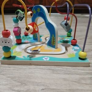 Wooden Bead Maze Animal Activity Toy - Green/Blue Multicolor